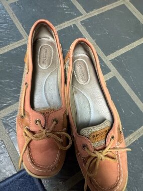 Sperry Women’s Rust Orange & Tan Boat Loafers